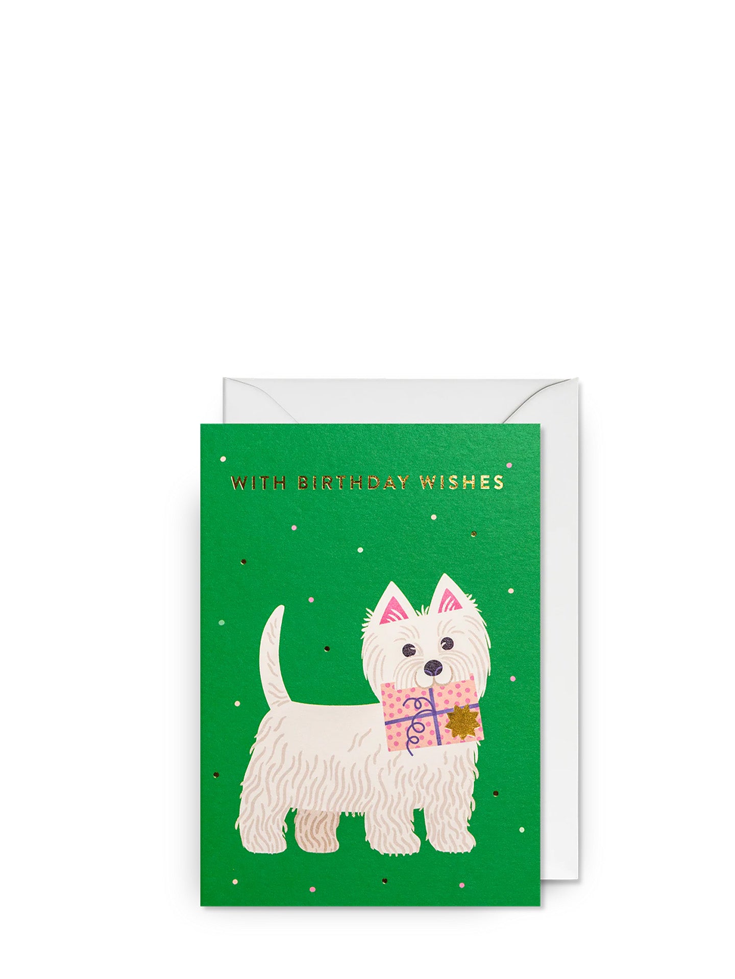 Wishes westie birthday card by Essi Kimpimäki