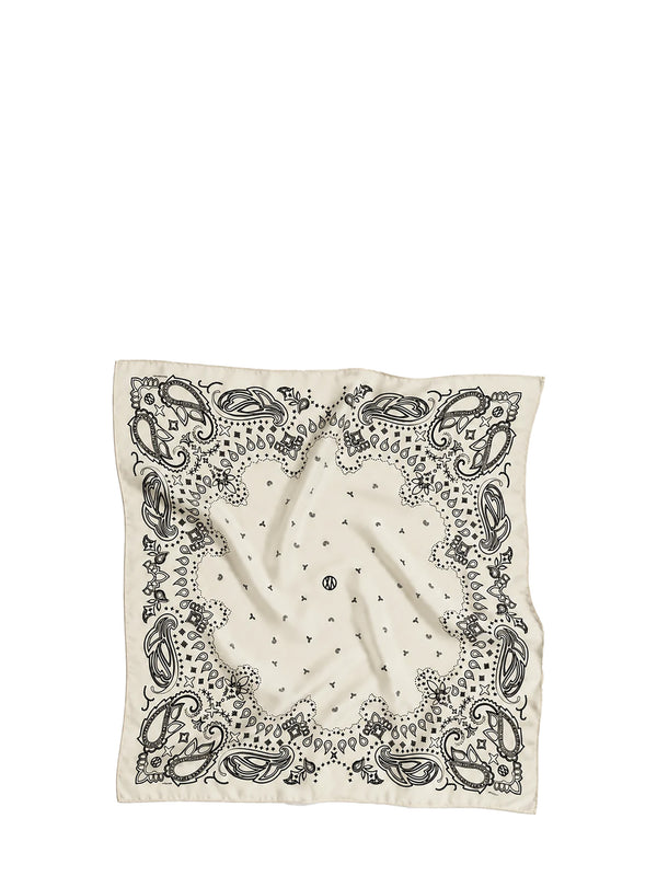 Paisley wool scarf, white (80cm)