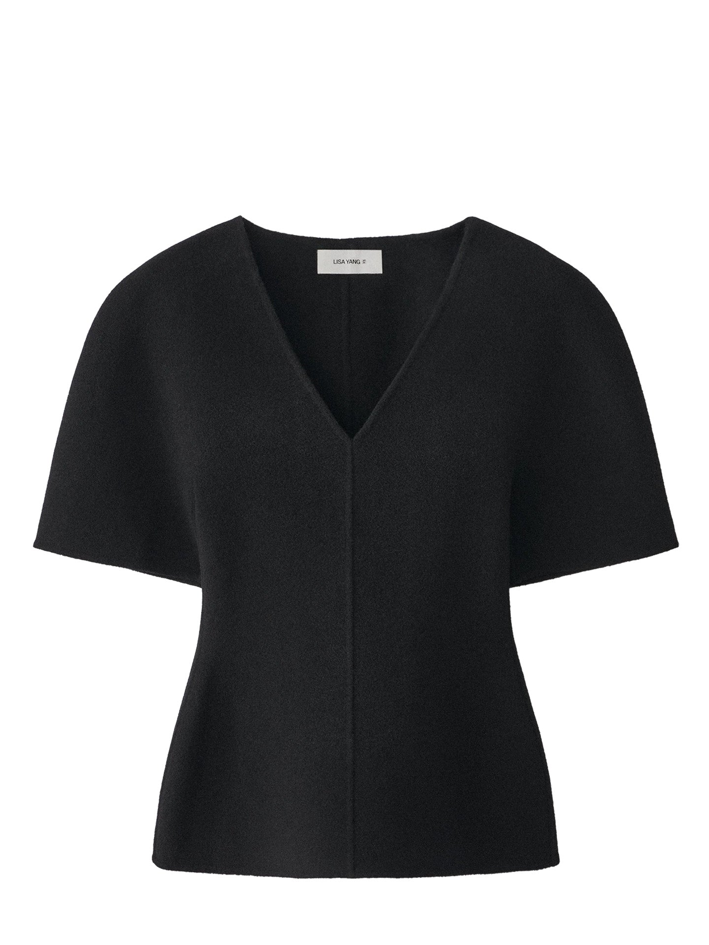 Doublé v neck top, Black