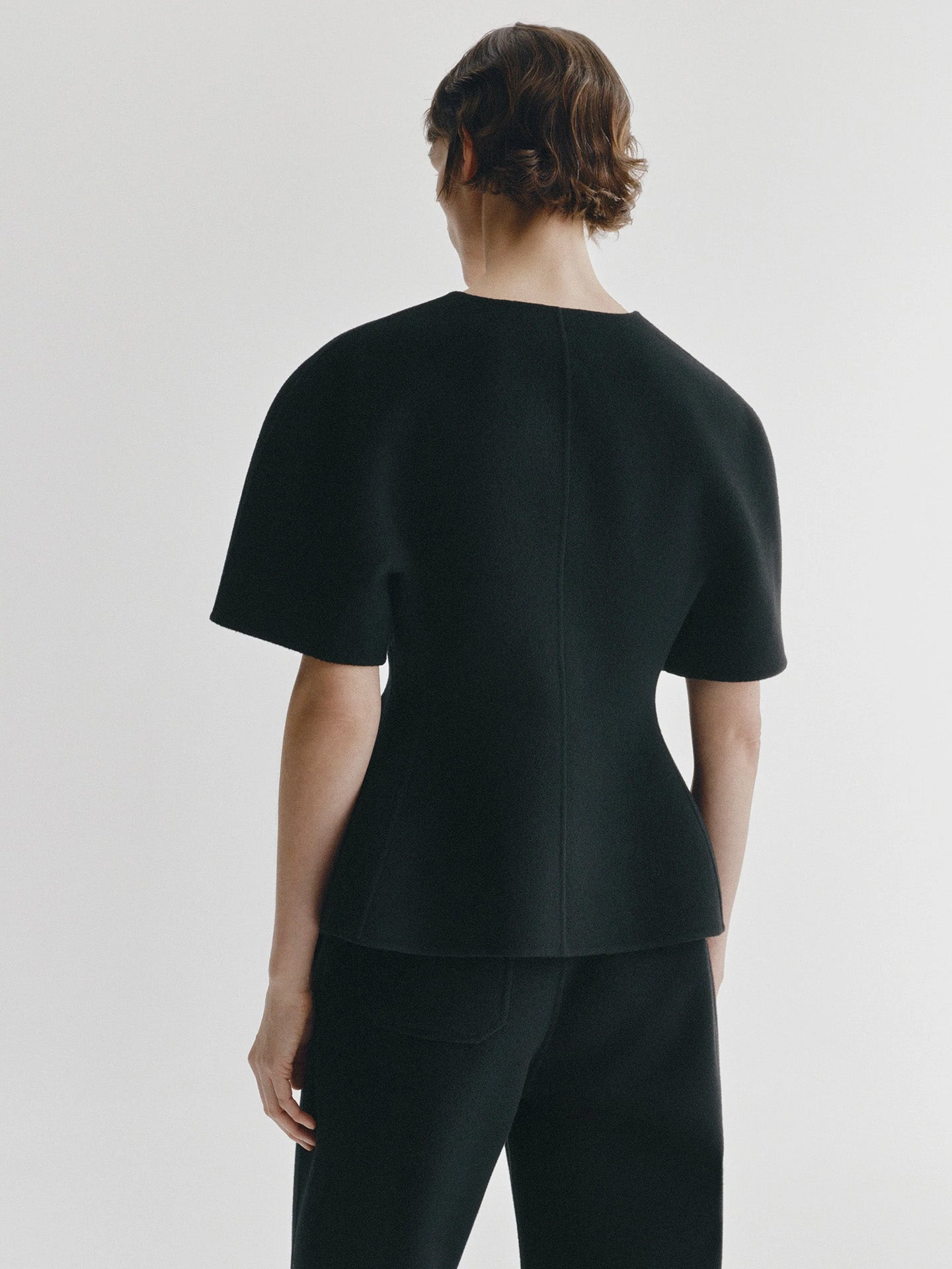 Doublé v neck top, Black