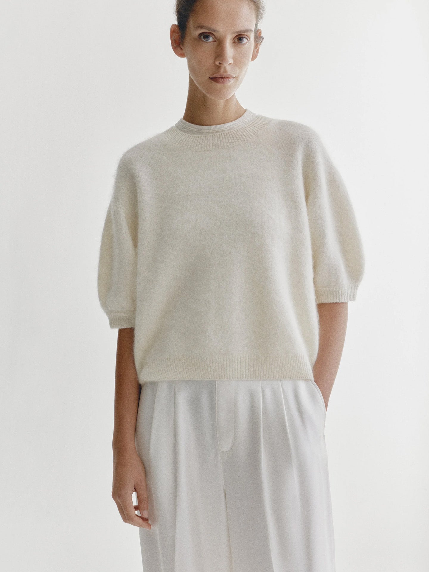 Juniper sweater, Cream brushed