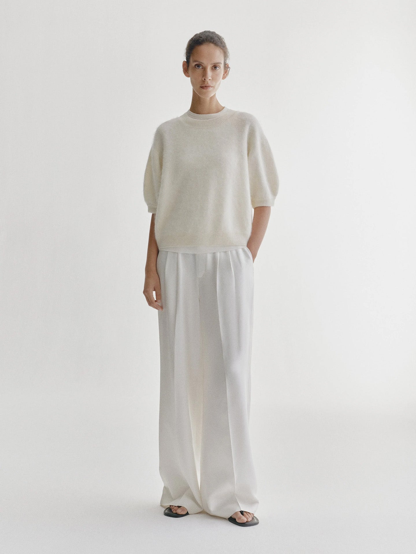 Juniper sweater, Cream brushed