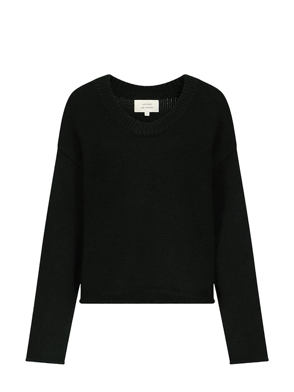 Derry u-neck cashmere sweater, black