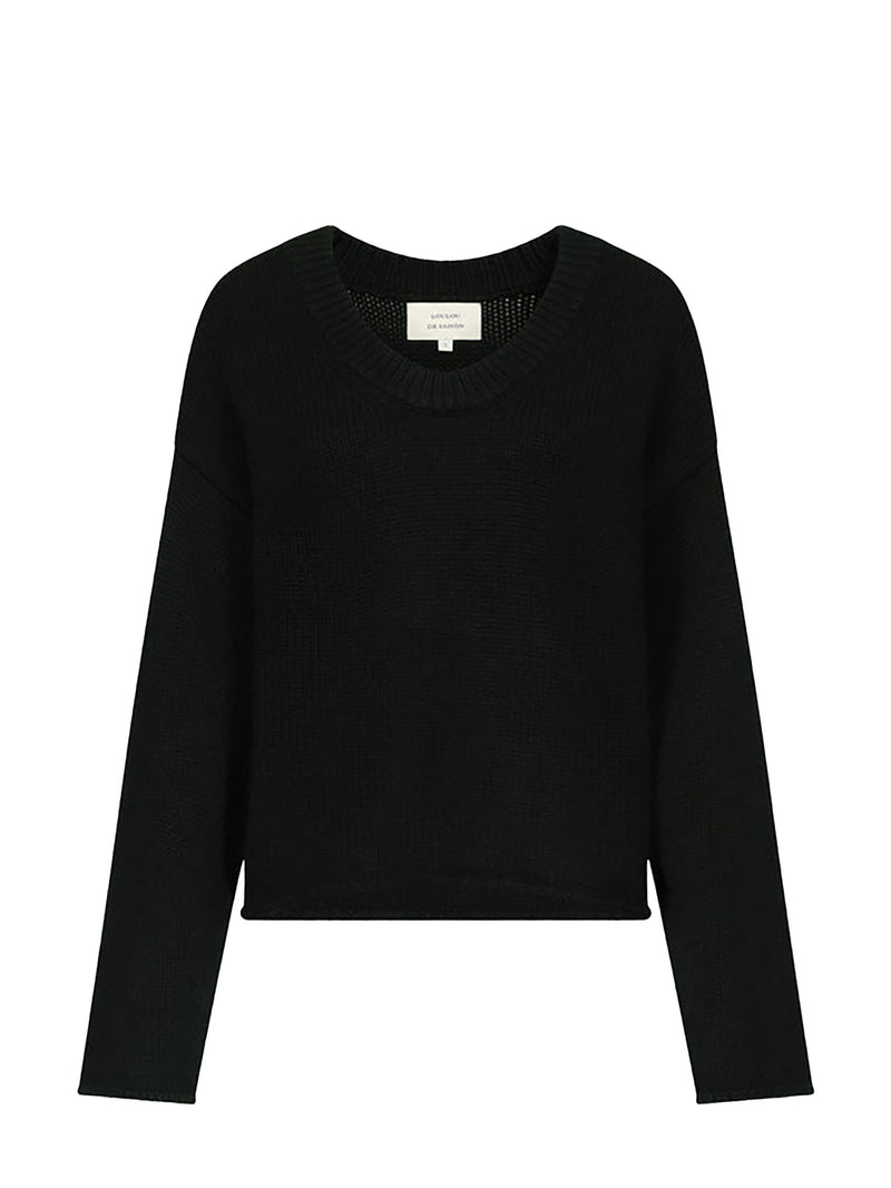 Derry u-neck cashmere sweater, black