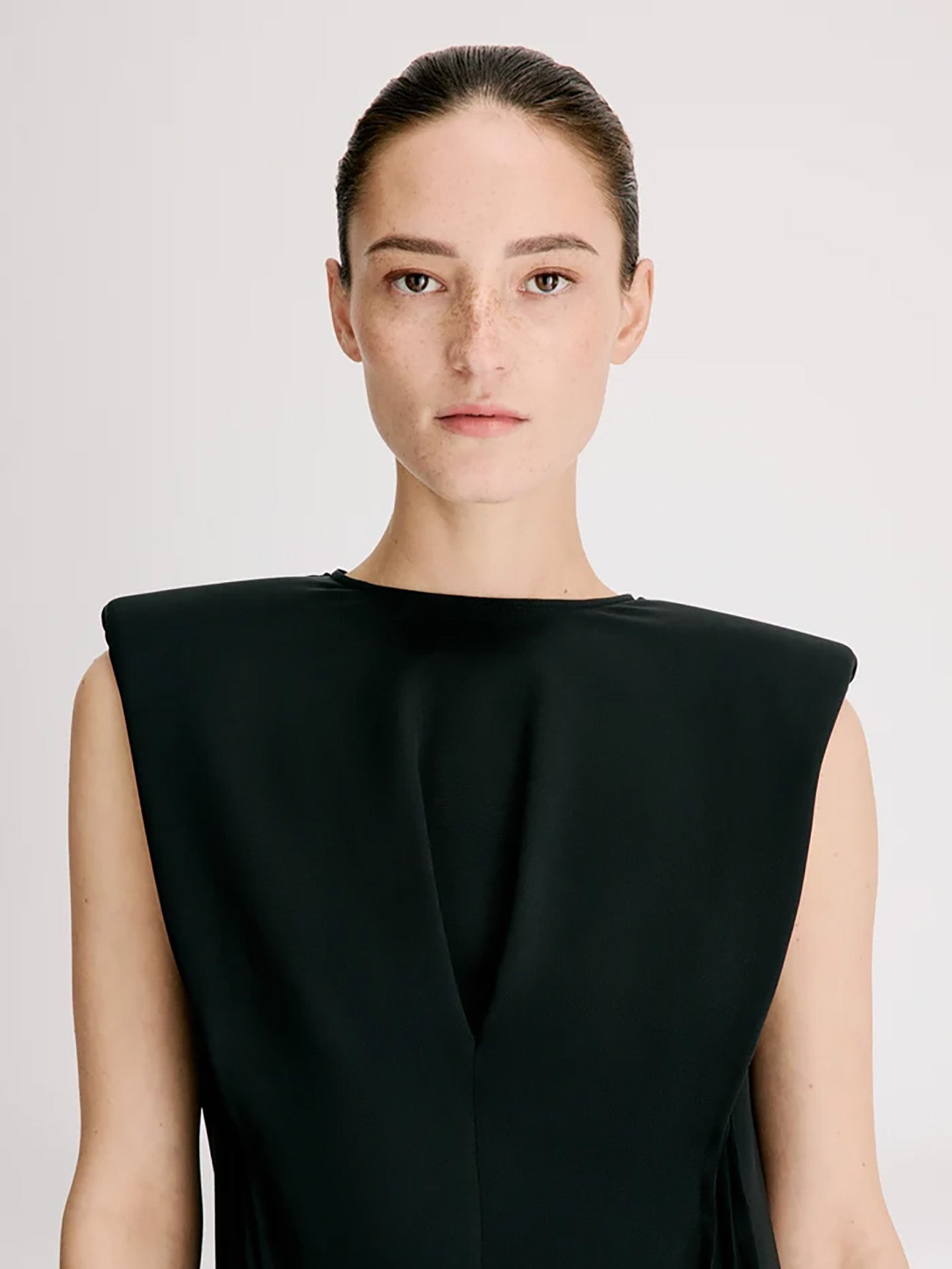 Lio pleated midi-dress, black