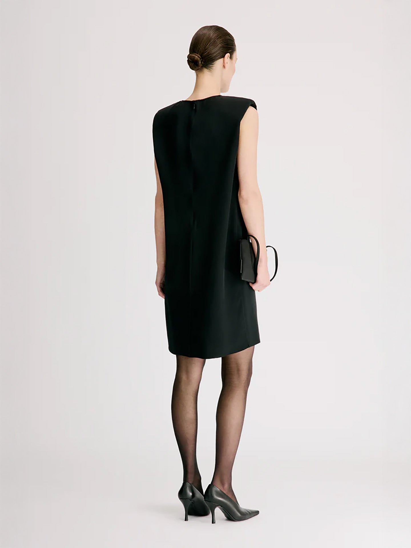 Lio pleated midi-dress, black