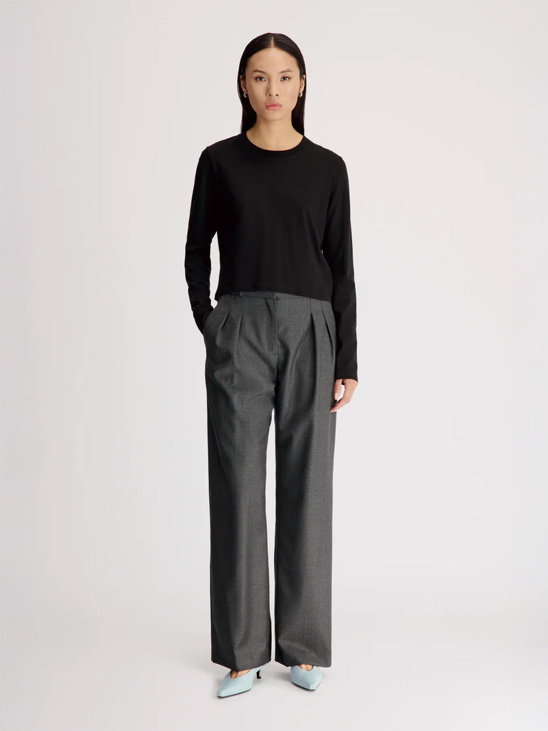 Sbiru straight leg trouser, anthracite melange