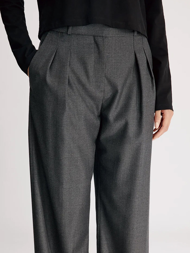 Sbiru straight leg trouser, anthracite melange