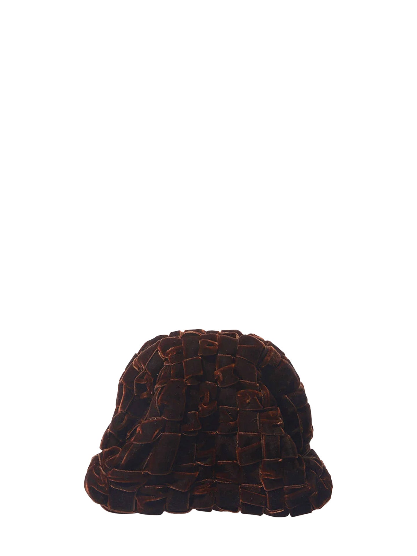Handwoven velvet Mini Game bag, brown