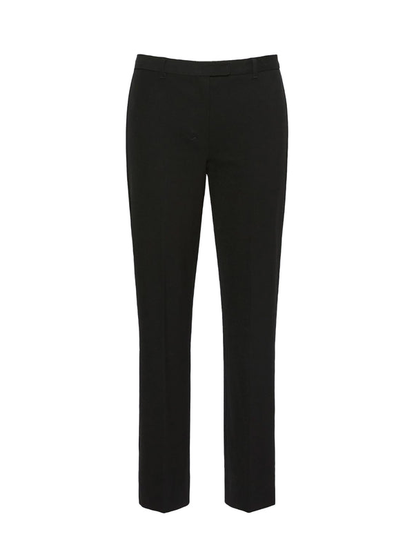 Stretch cotton-blend trousers, black