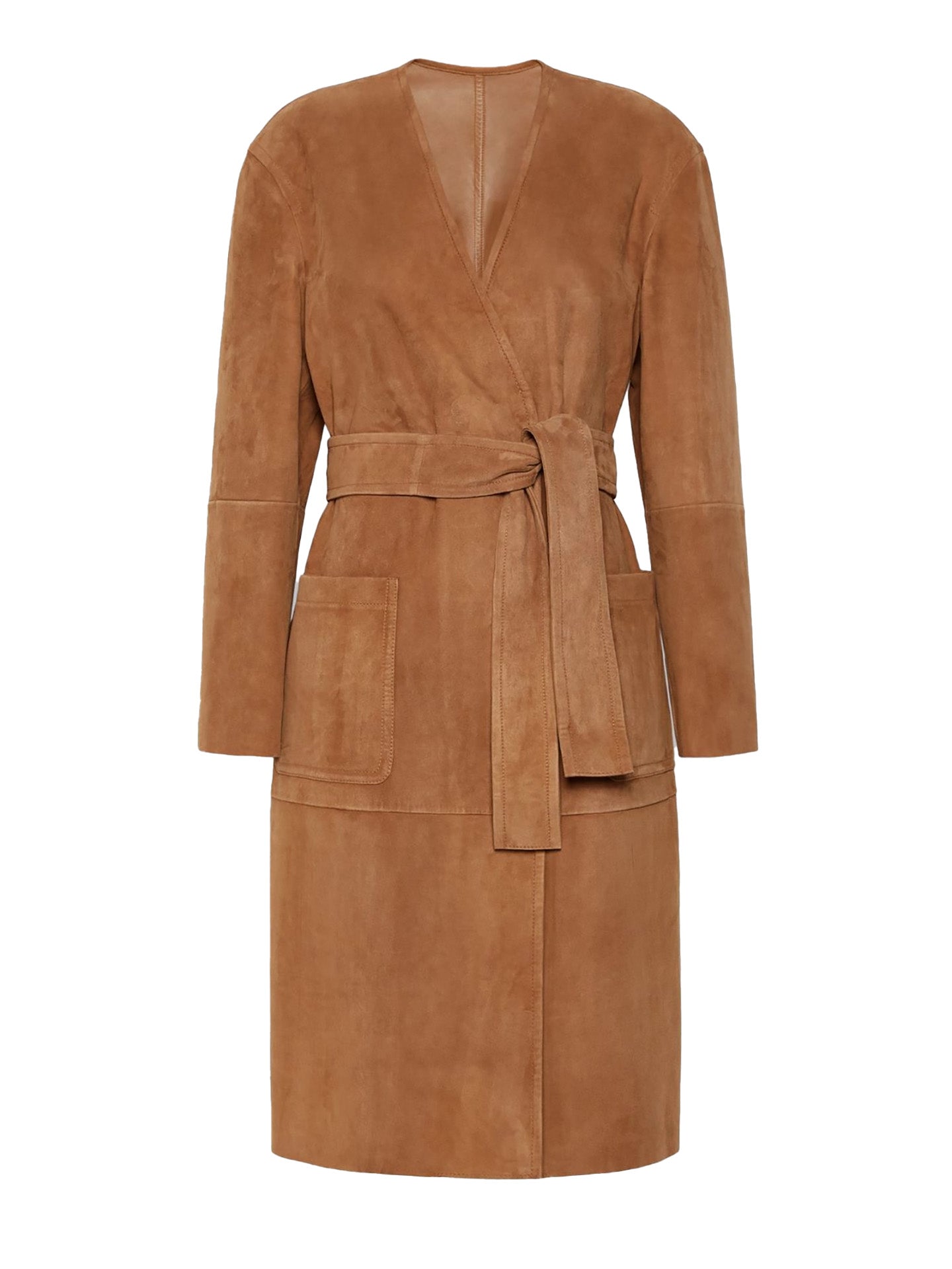 Suede duster coat, camel