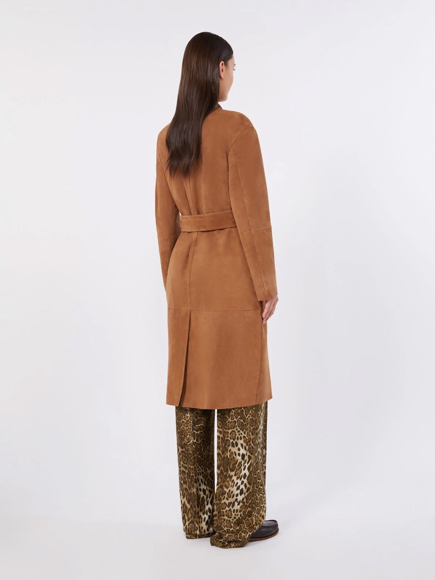 Suede duster coat, camel