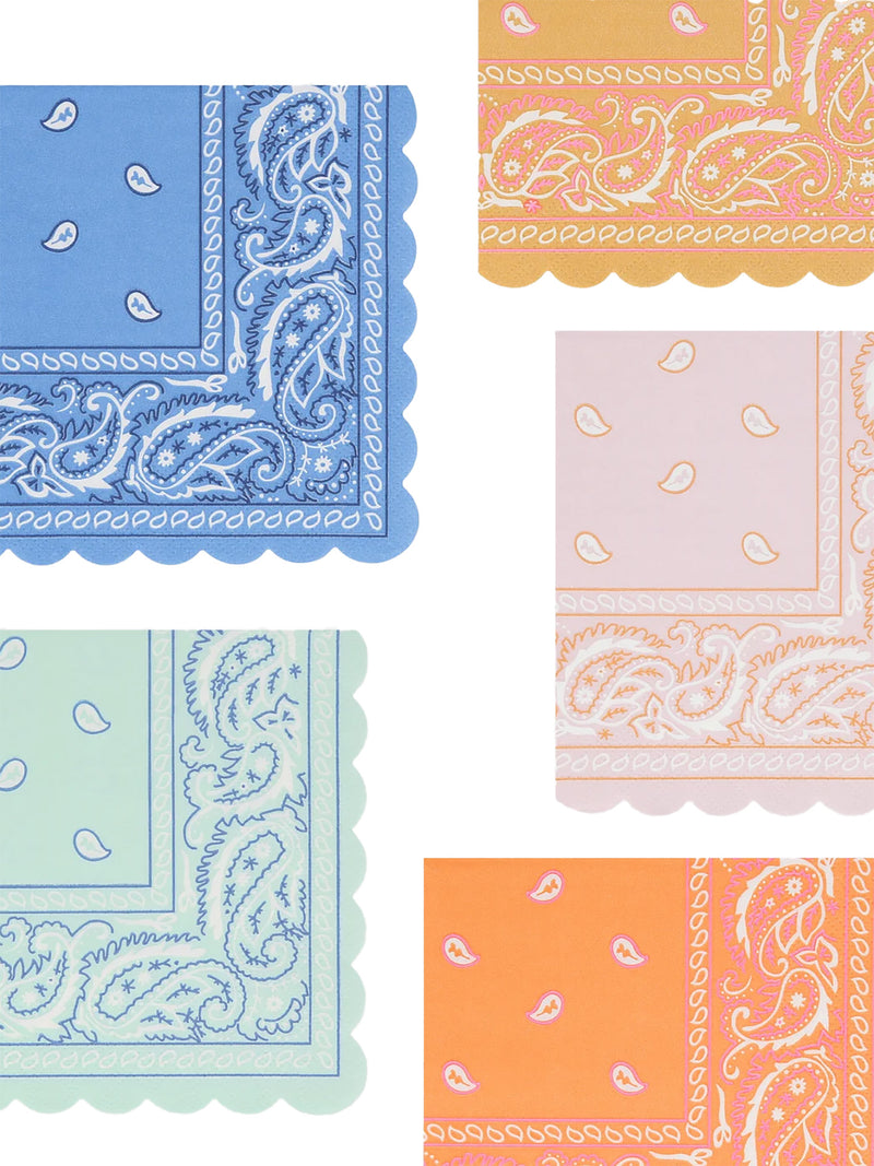 Western bandana cocktail napkins
