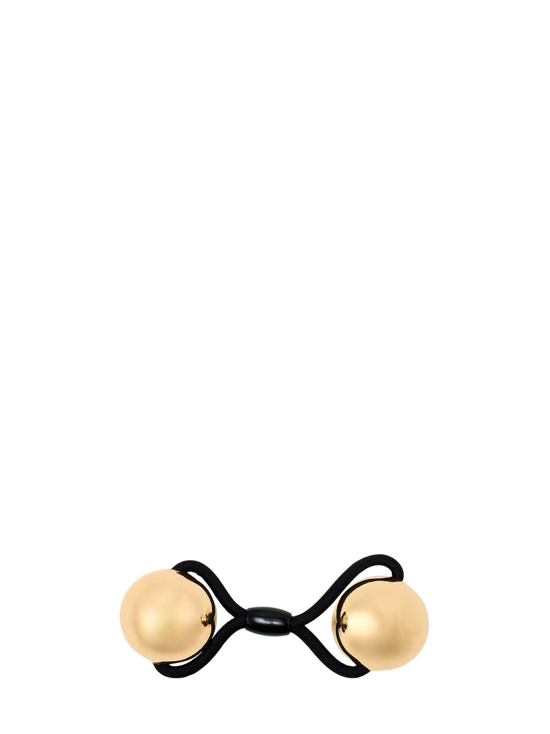 Hair tie with 2 golden balls