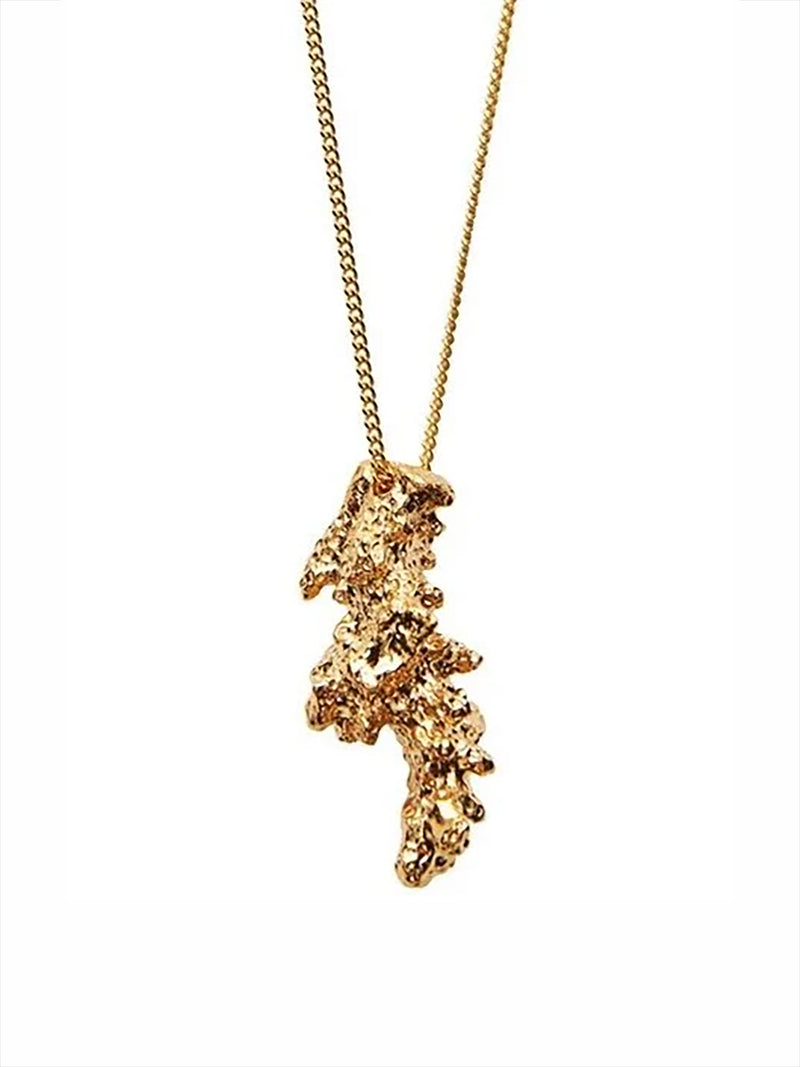 Coral necklace, goldplated