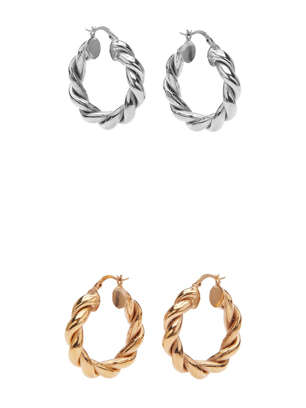 Lara polished hoops, silver or gold