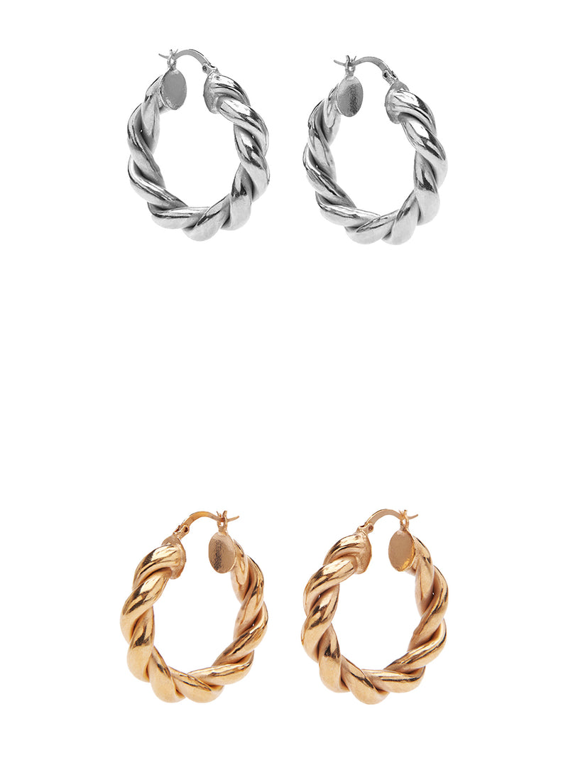 Lara polished hoops, silver or gold