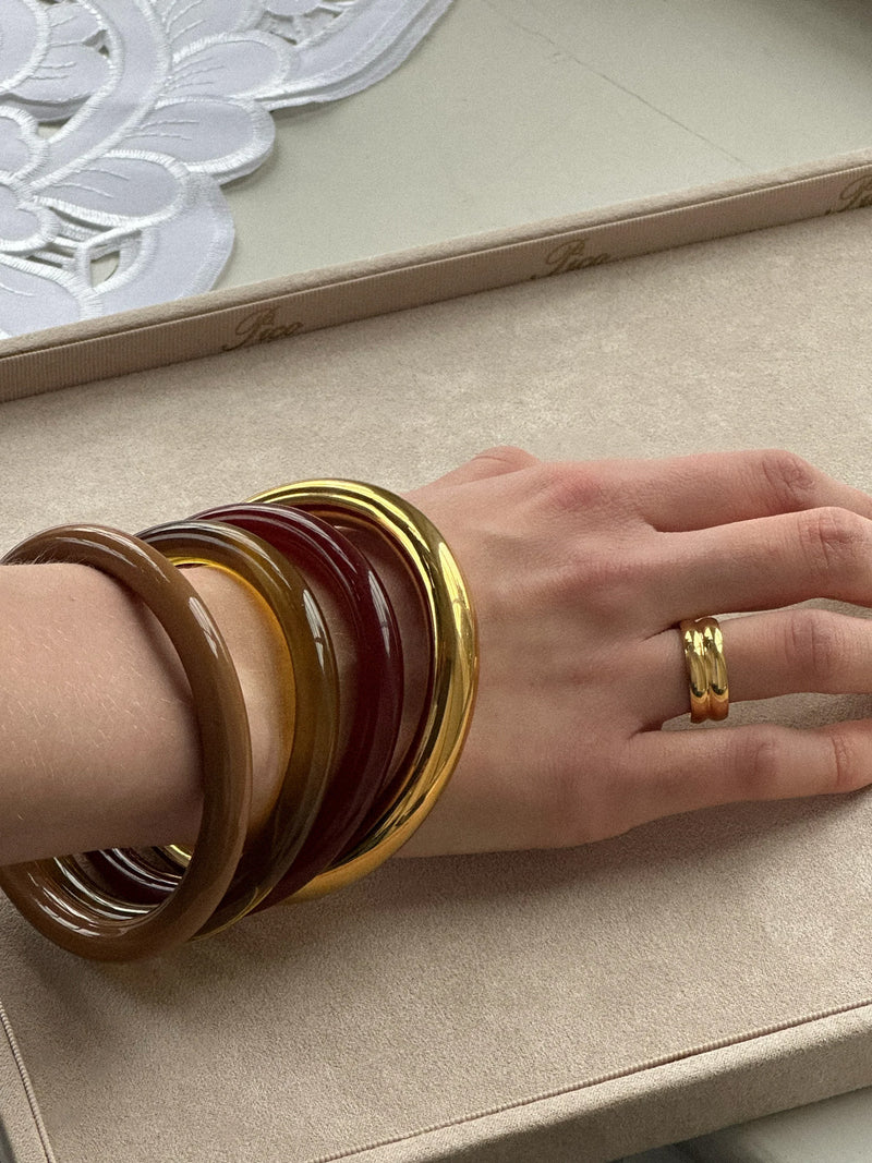 Ray bangle 10 mm, gold or silver