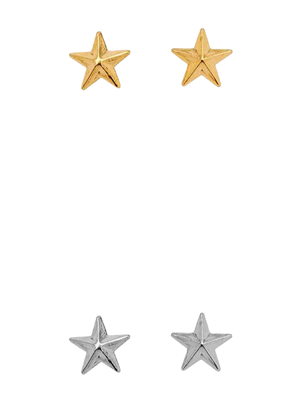 Star Studs, silver or gold