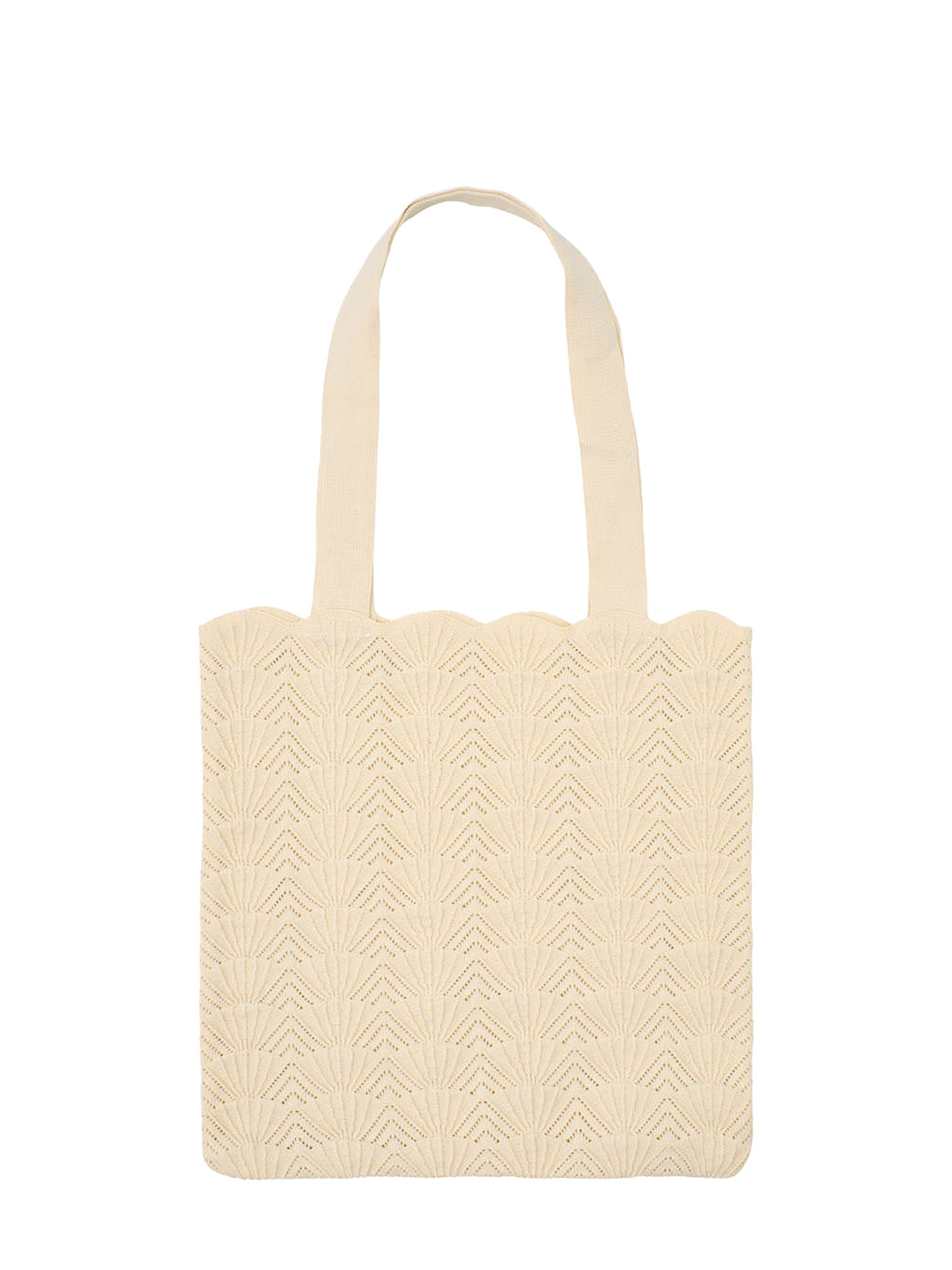 Shelly lace knit bag, ivory