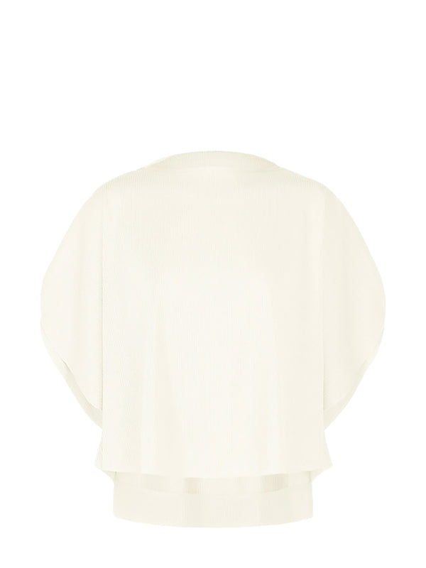 A-poc slice pleated oversized top, white