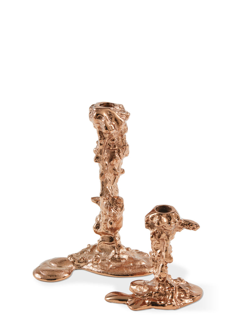 Drip candle holder S, rose gold