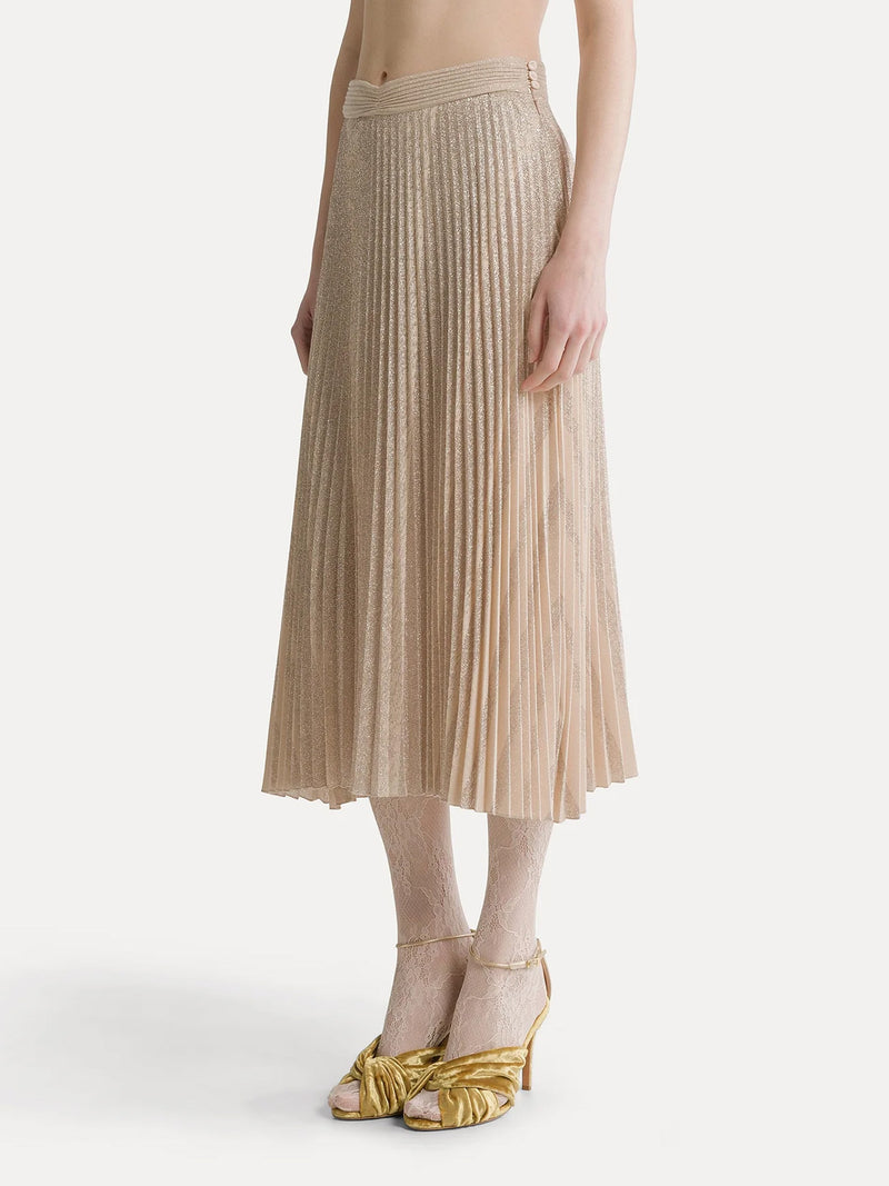Rising sun soleil plisse' skirt, light pink