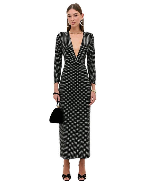 Amalia dress crystal embellishment, black