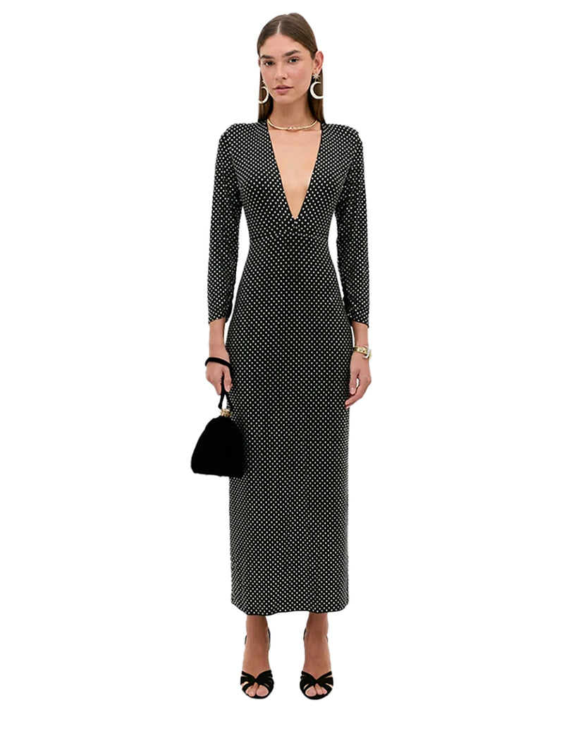 Amalia dress crystal embellishment, black
