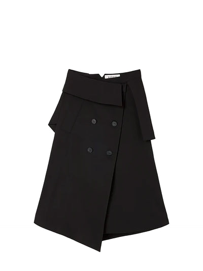 Deconstructed trench skirt, black