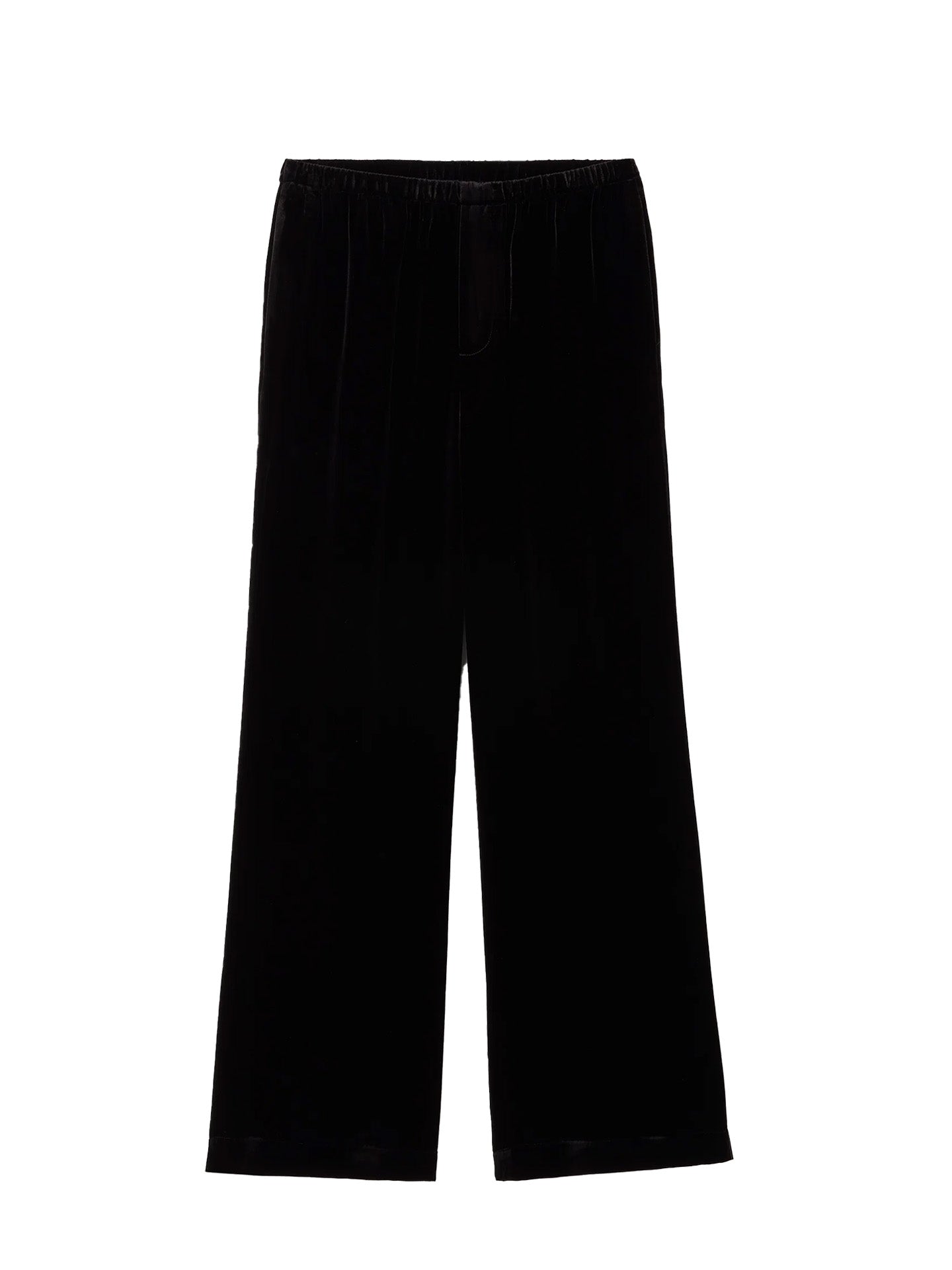 Velvet relaxed trousers, black