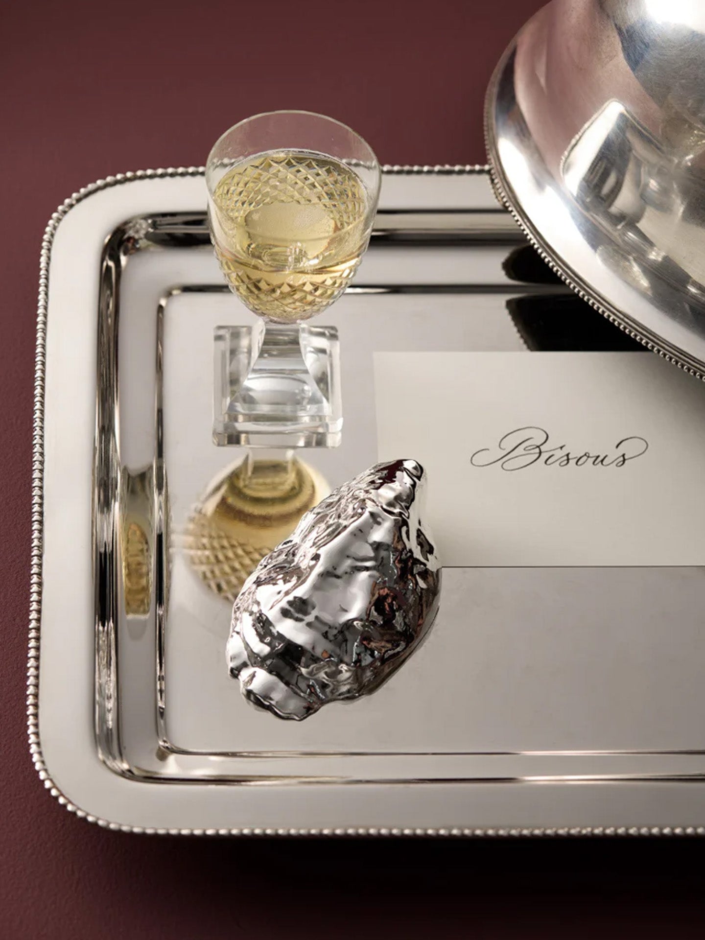 Oyster shell opener, silver plated