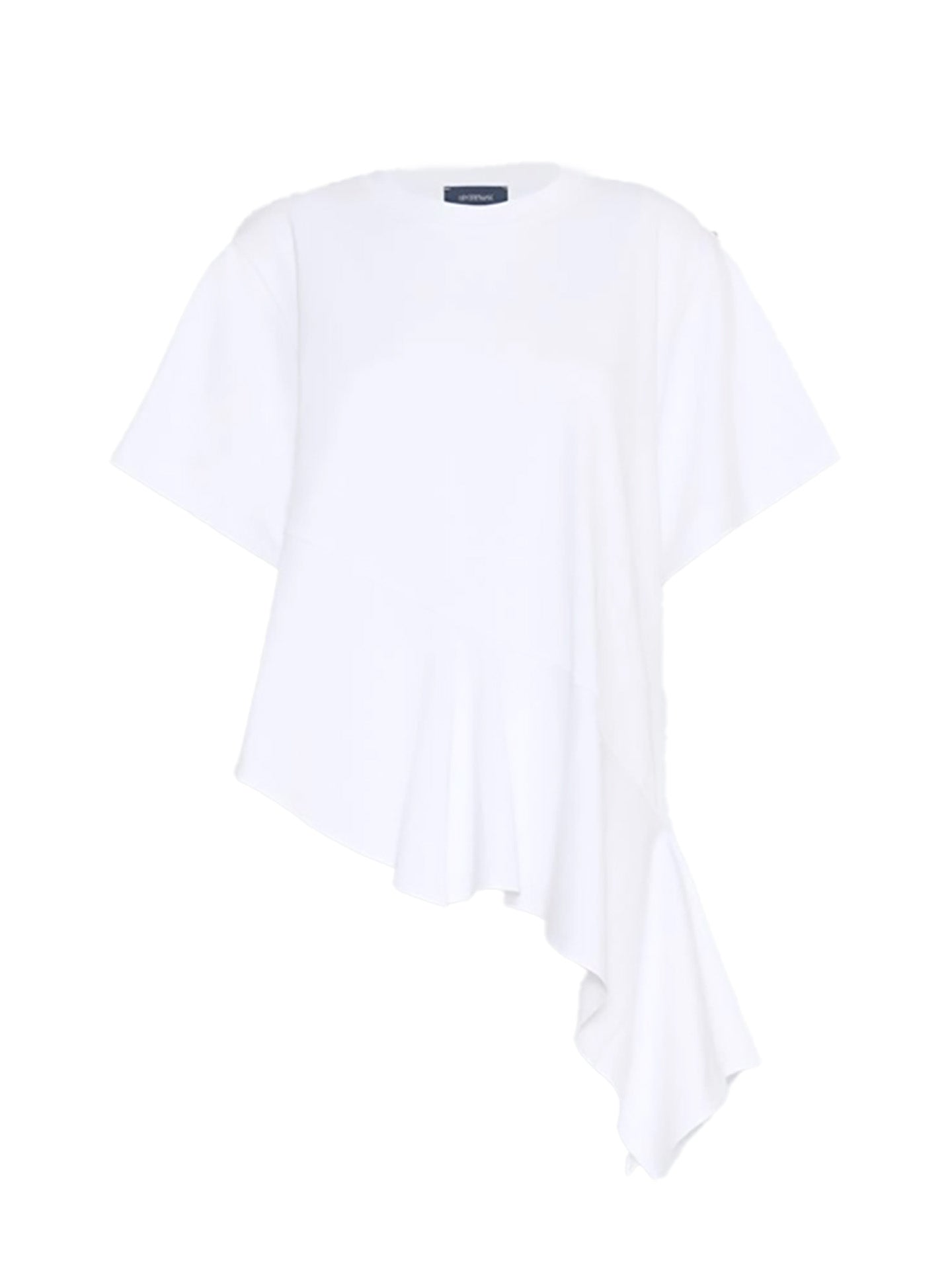Asymmetric cotton t-shirt, white