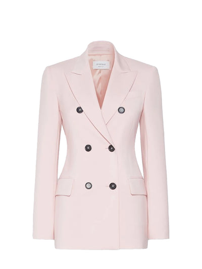 Adamo double-breasted wool blazer, antique rose