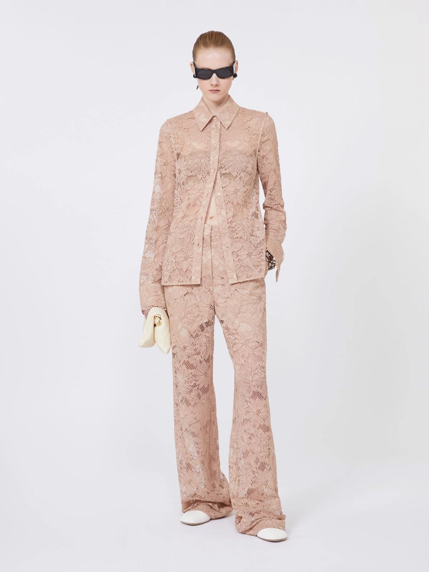 Lace trousers, nude