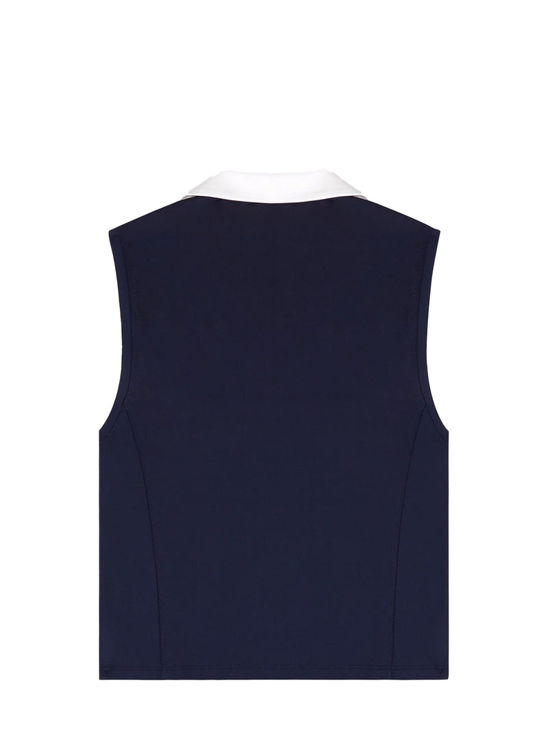 Signature Logo Sports Polo Vest, Dark navy