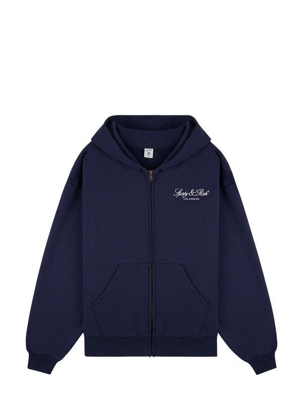 Vendome LA Embroidered Zip Hoodie, dark navy