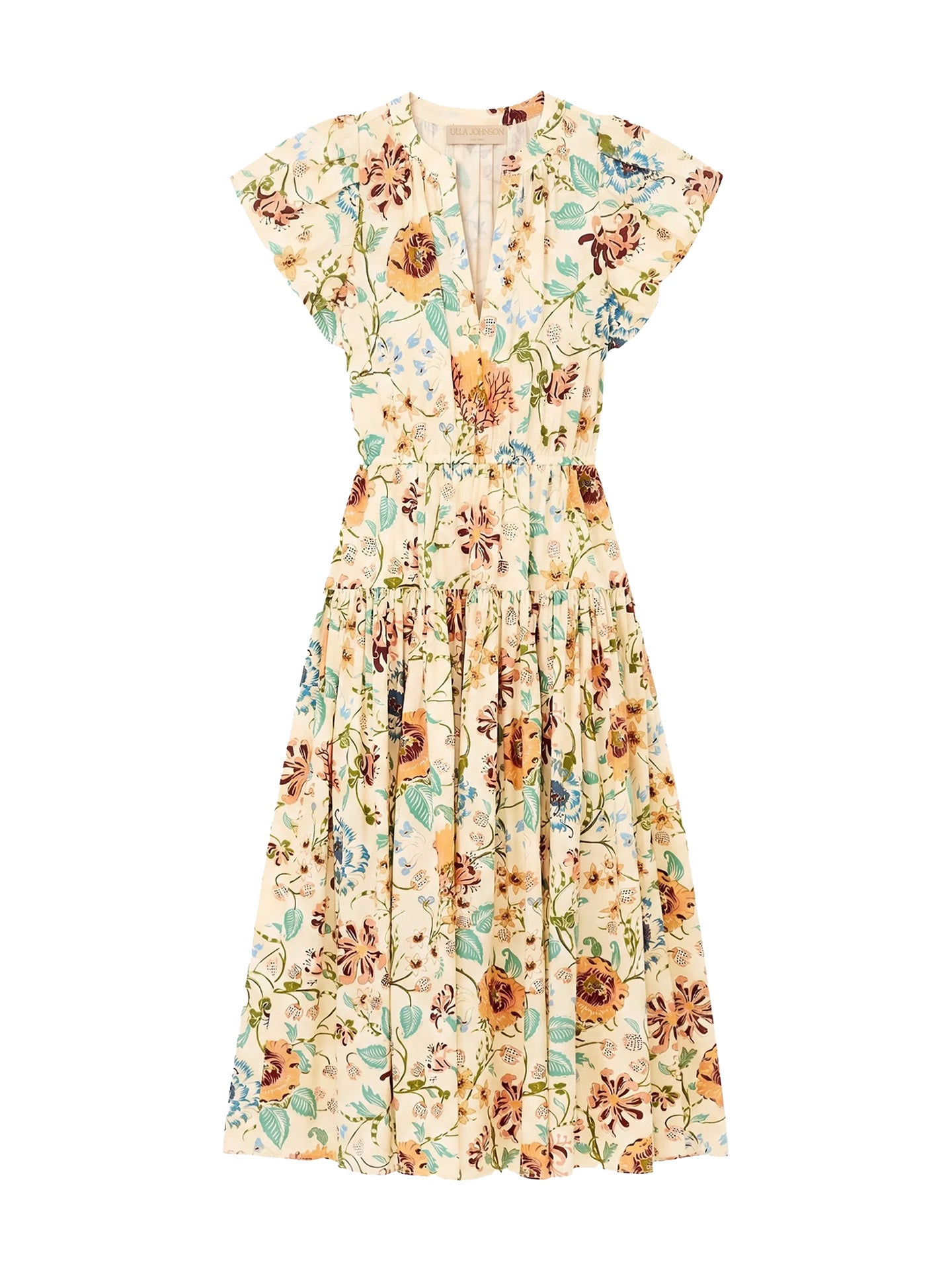Marin cotton midi dress, abalone