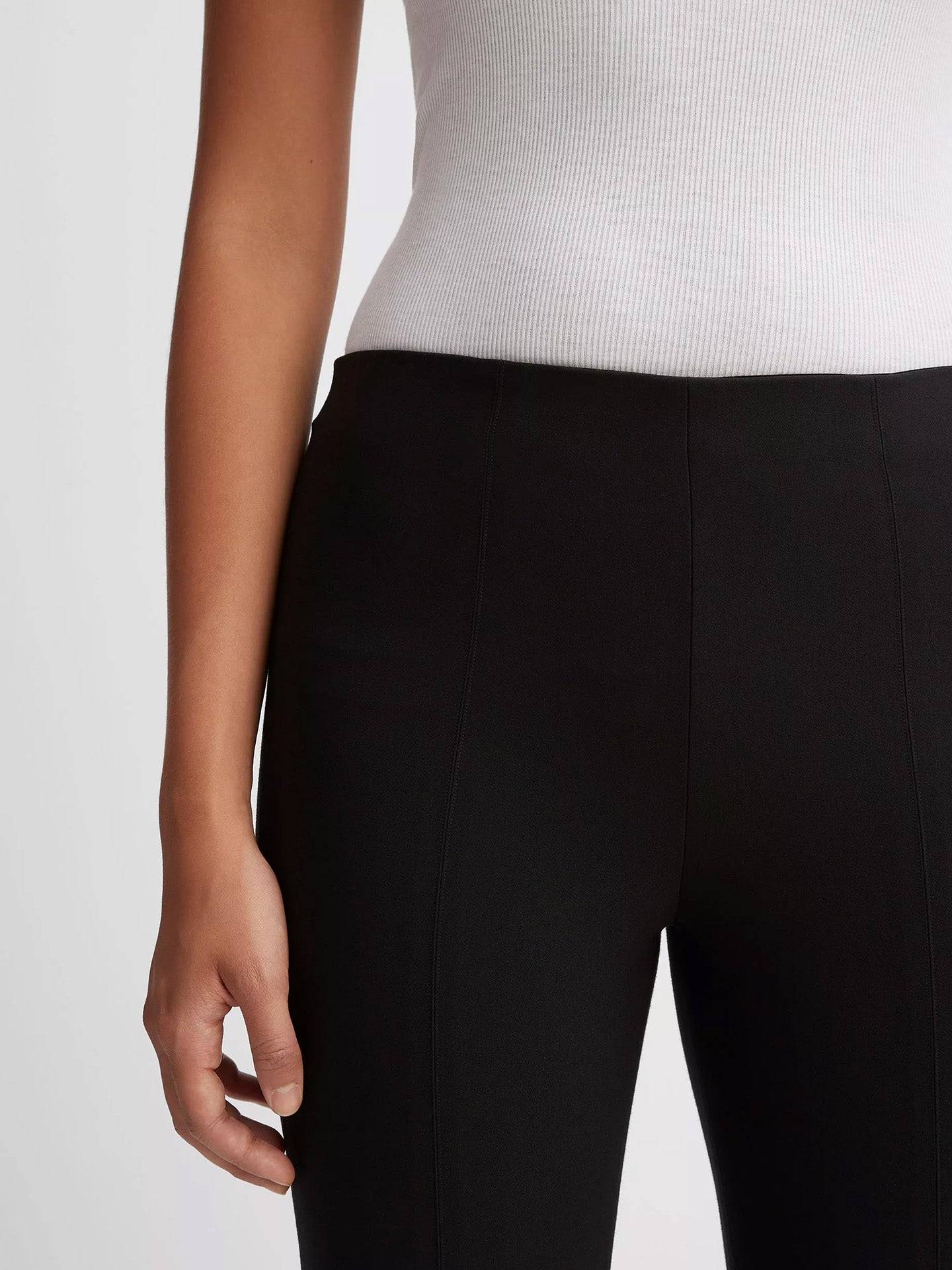 Bobbi mid rise stitch front seam leggings, black