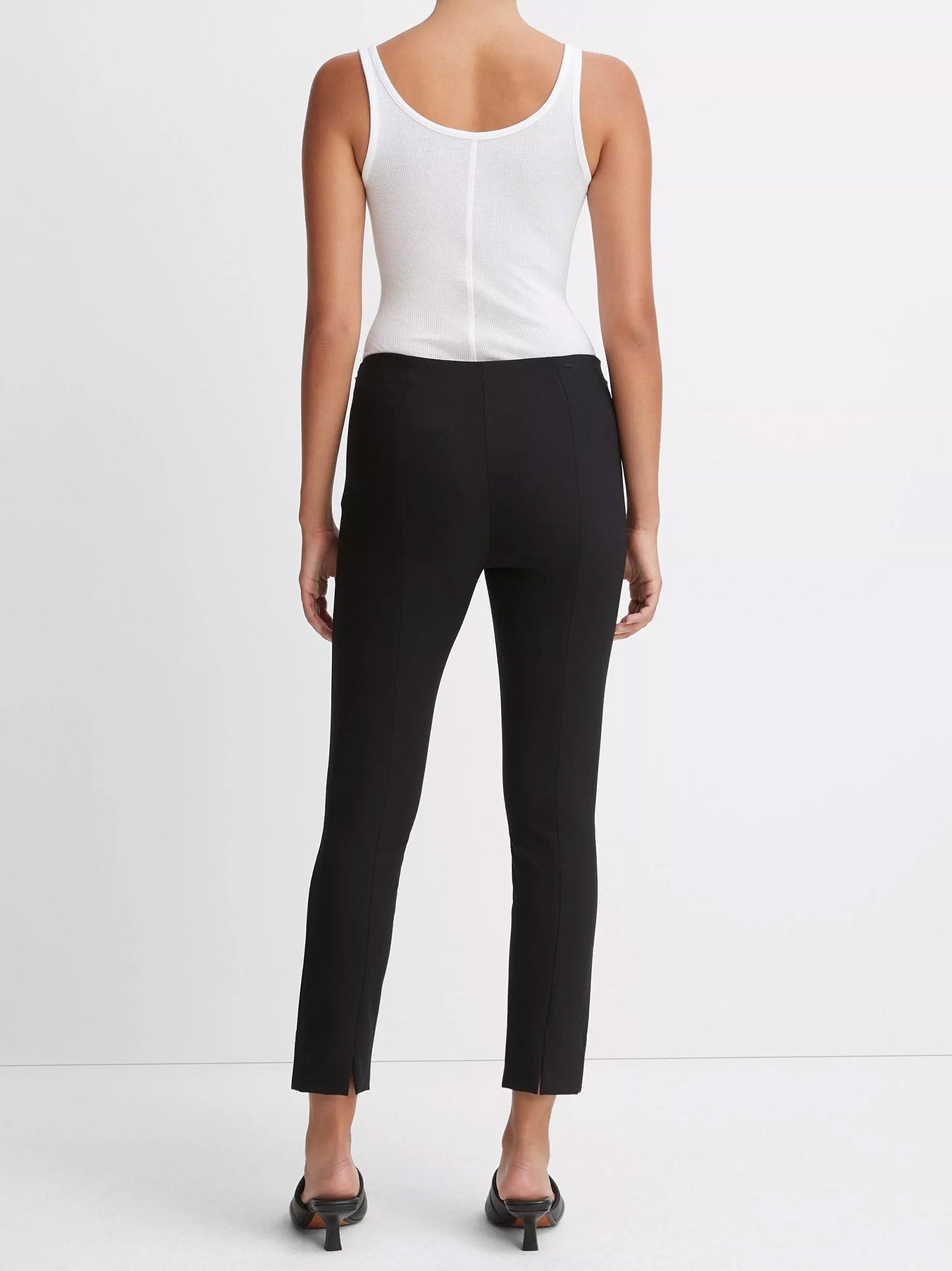 Bobbi mid rise stitch front seam leggings, black