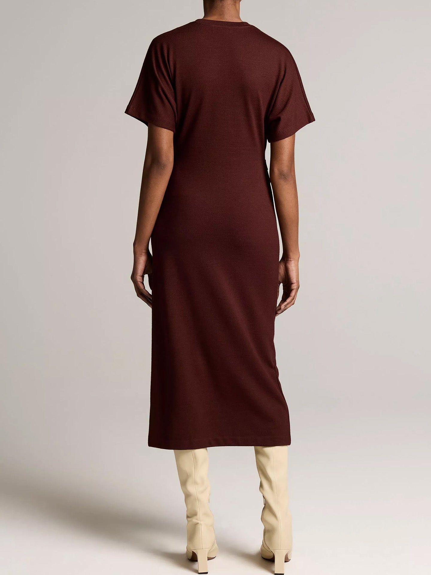 Side rouche dress, black rose
