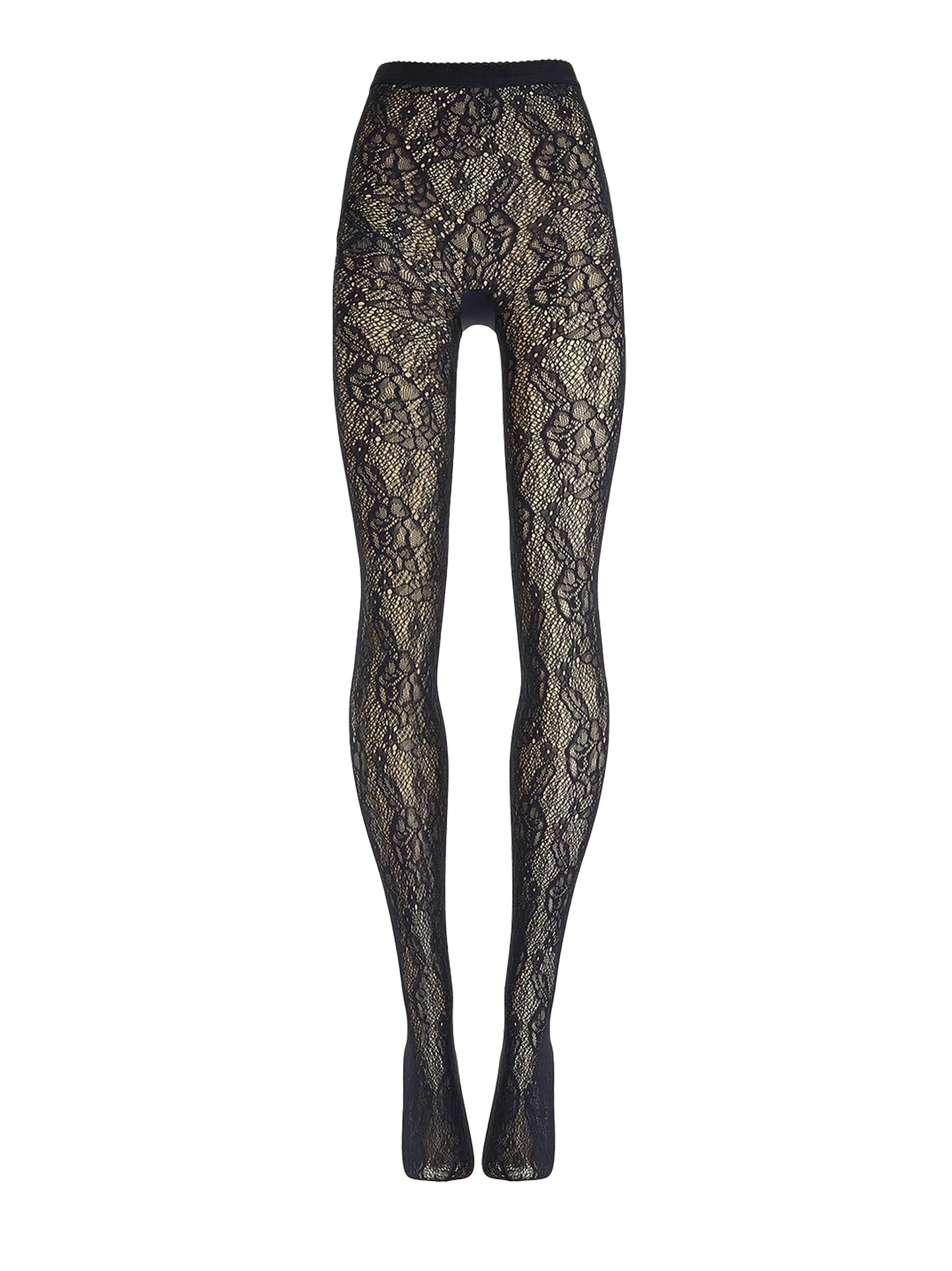 Infinite rose net tights, black