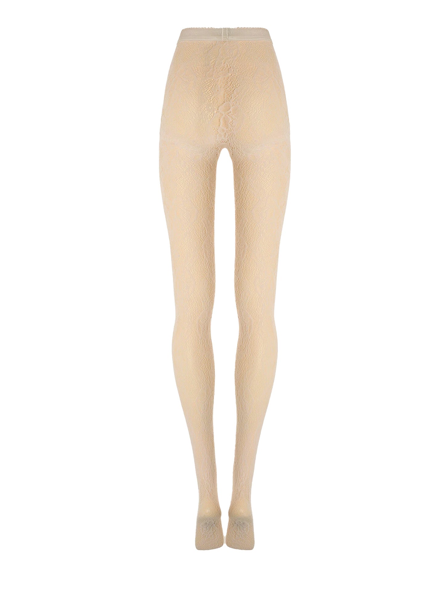 Infinite rose net tights, whipped cream white