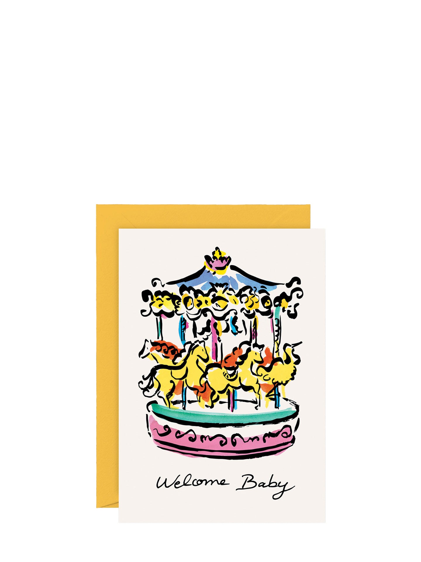 Welcome baby carousel, new baby card