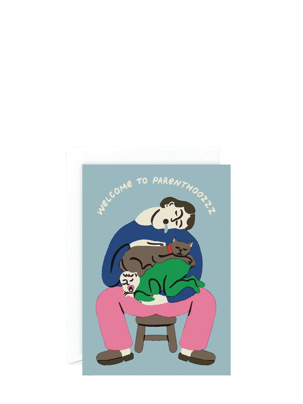 Welcome to parenthoozzz, new baby card