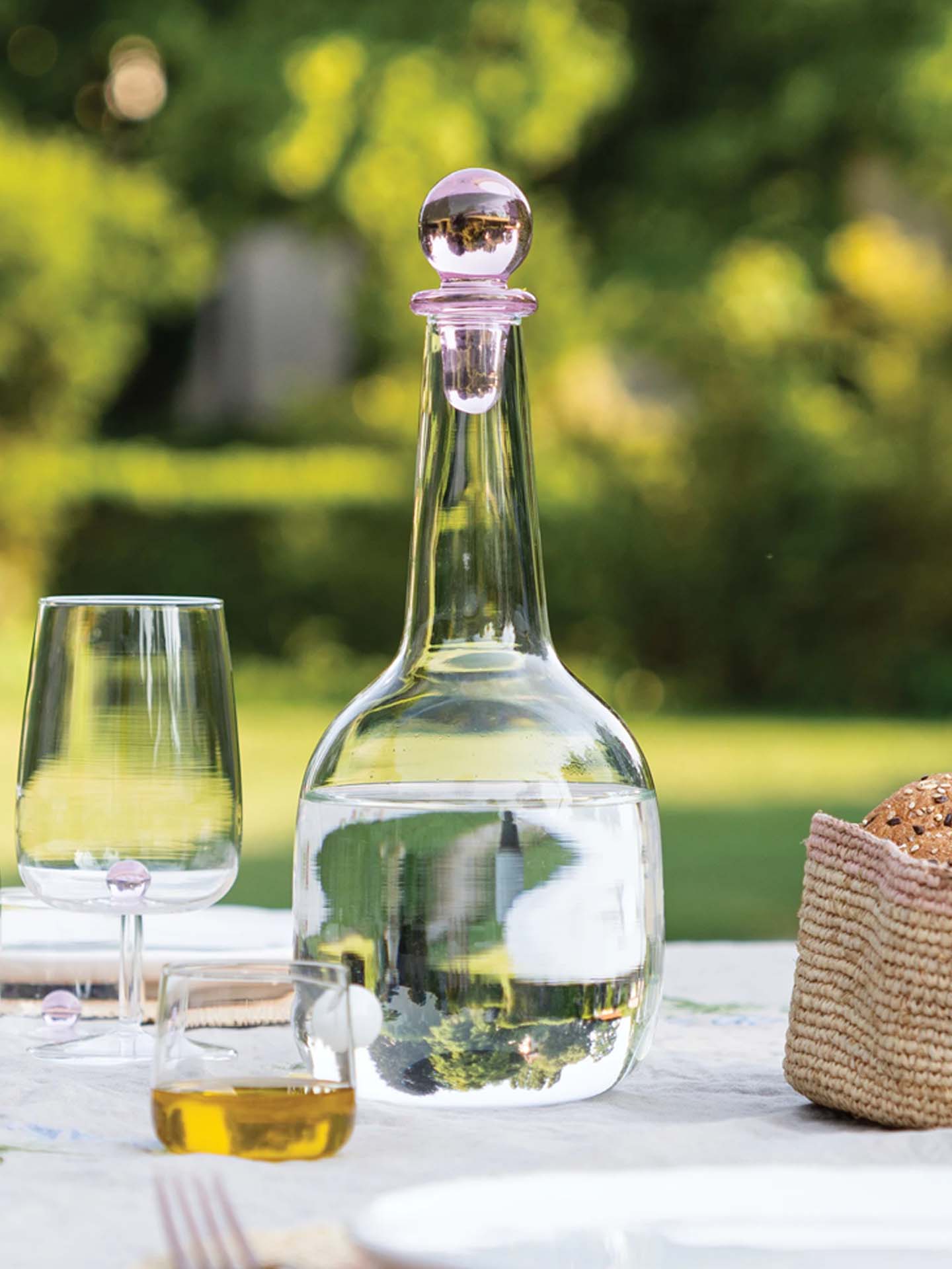 Bilia bottle, pink stopper