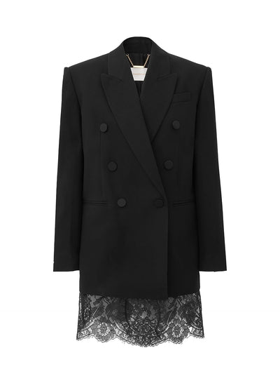 Valiant lace blazer, black