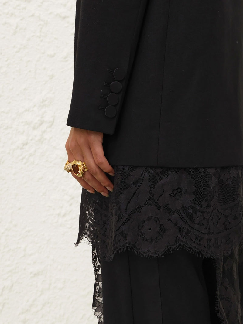 Valiant lace blazer, black