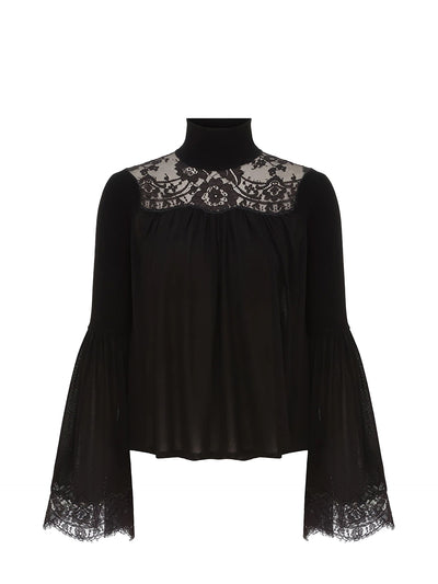 Valiant lace blouse, black