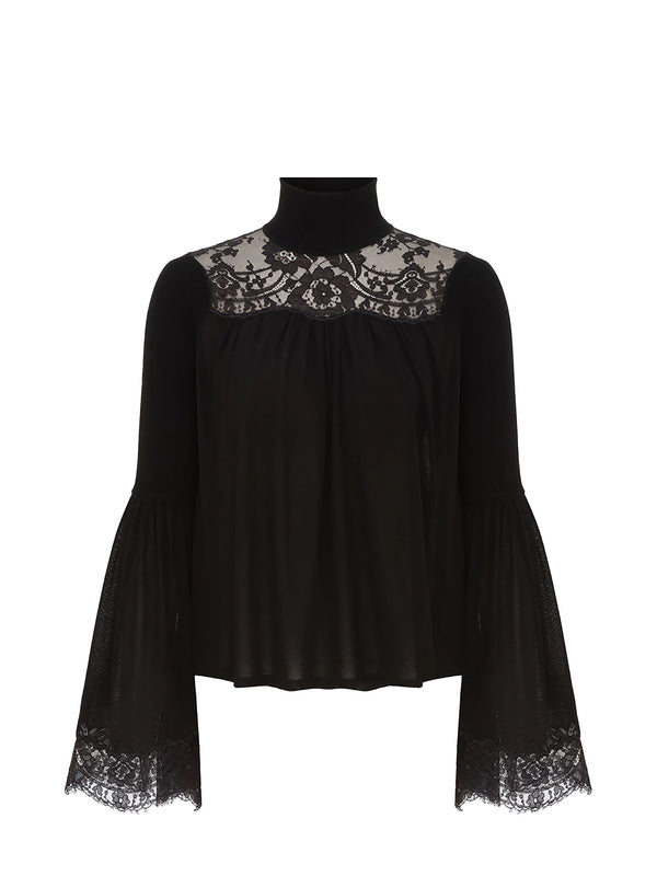 Valiant lace blouse, black